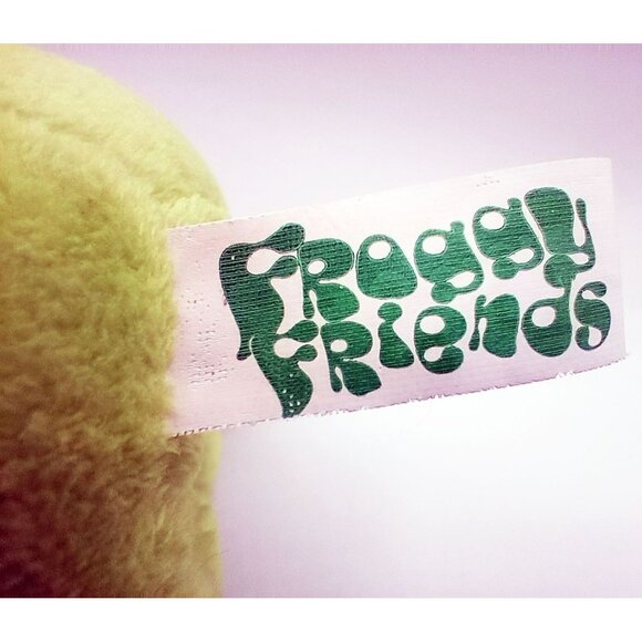 Green Froggy Friends Keychain Toy Soft Frog Plush Blue Eyes Long Lashes - Picture 13 of 15